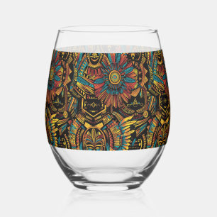 Elegante saffier "Aztec Dream" Stemloos wijnglas Zonder Voet