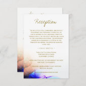 Elegante saffier blauw Sinaasappel gouden bruiloft Informatiekaartje (Voorkant / Achterkant)