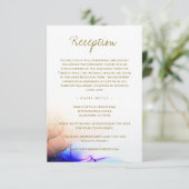 Elegante saffier blauw Sinaasappel gouden bruiloft Informatiekaartje (Staand voorkant)