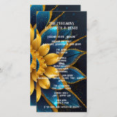 Elegante saffier en gouden bloemen bruiloft (Voorkant / Achterkant)