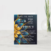 Elegante saffier en gouden bloemenbruiloft (Voorkant)