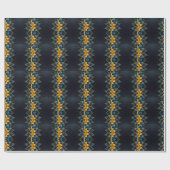 Elegante saffier en gouden bloemenbruiloft cadeaupapier (Vlak)