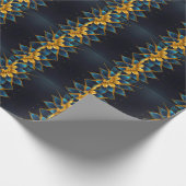 Elegante saffier en gouden bloemenbruiloft cadeaupapier (Hoek)