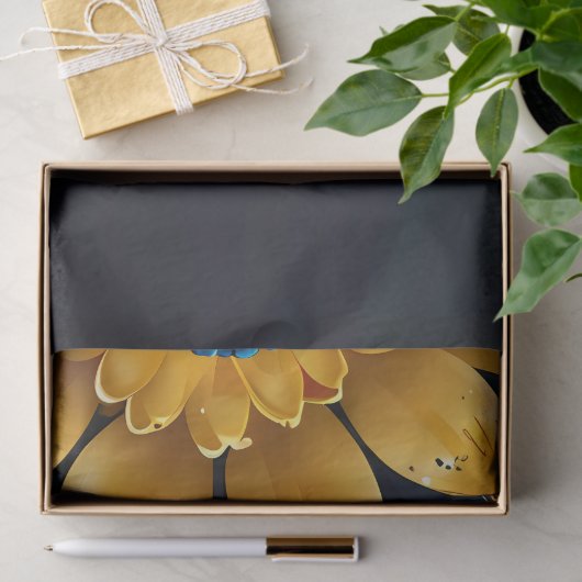 Elegante saffier en gouden bloemenbruiloft tissuepapier (Geschenk)