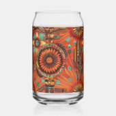 Elegante saffier "ingewikkelde echo's" bedrukt kan blikvorm glas (Voorkant)