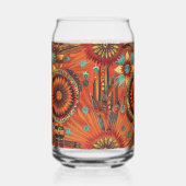 Elegante saffier "ingewikkelde echo's" bedrukt kan blikvorm glas (Achterkant)