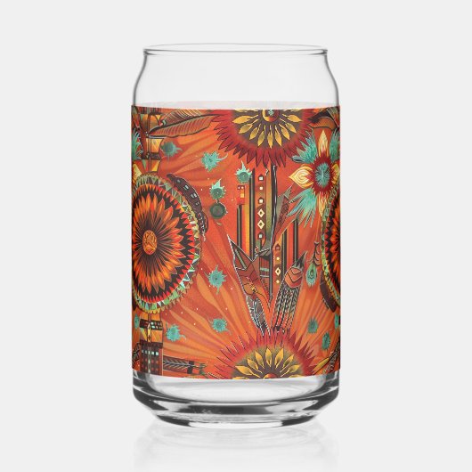 Elegante saffier "ingewikkelde echo's" bedrukt kan blikvorm glas (Achterkant)