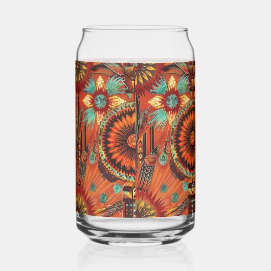 Elegante saffier "ingewikkelde echo's" bedrukt kan blikvorm glas (Rechts)