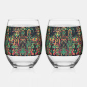 Elegante saffier "voorouderlijk paradigma" 16oz Wi Wijnglas Zonder Voet (Achterkant)