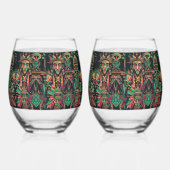 Elegante saffier "voorouderlijk paradigma" 16oz Wi Wijnglas Zonder Voet (Rechts)