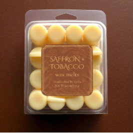 Elegante Saffraan + Tabak Custom Wax Melts Label