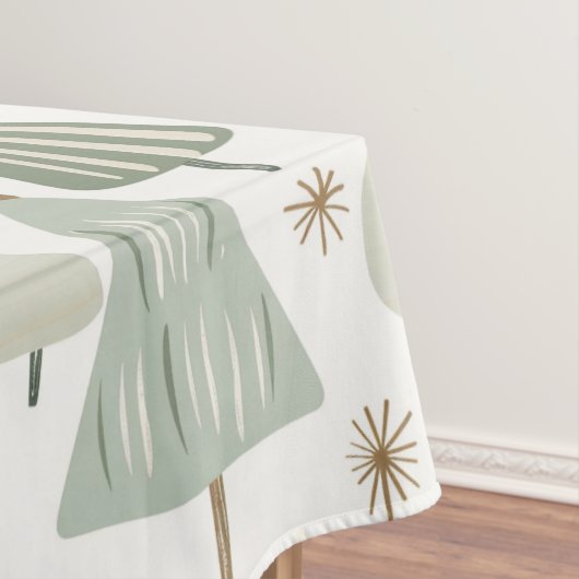 Elegante saga groene kerstbomen patroon tafelkleed (Voorbeeld)