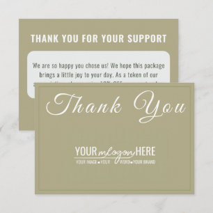 Elegante Sage Boutique Logo Sociale Media Bedankkaart