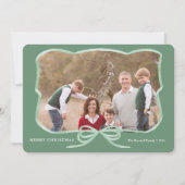 Elegante Sage Bow Foto Lijst Vrolijk Kerstfeest Feestdagenkaart (Voorkant)