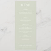 Elegante Sage Bruiloftsmenu Menu (Voorkant)