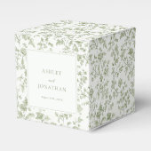 Elegante Sage Chinoiserie bruiloft Bedankdoosjes (Voorkant Zijde)