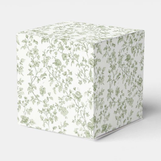 Elegante Sage Chinoiserie bruiloft Bedankdoosjes (Achterkant)