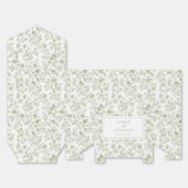 Elegante Sage Chinoiserie bruiloft Bedankdoosjes (Ongevouwen)