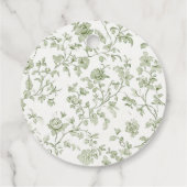 Elegante Sage Chinoiserie bruiloft Bedankjes Labels (Achterkant)