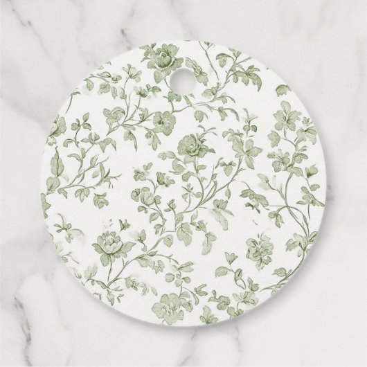 Elegante Sage Chinoiserie bruiloft Bedankjes Labels (Achterkant)