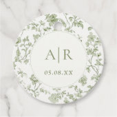 Elegante Sage Chinoiserie bruiloft Bedankjes Labels (Voorkant)