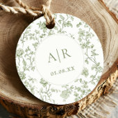 Elegante Sage Chinoiserie bruiloft Bedankjes Labels