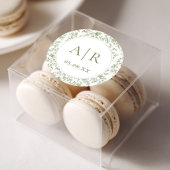 Elegante Sage Chinoiserie bruiloft Ronde Sticker