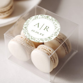 Elegante Sage Chinoiserie bruiloft Ronde Sticker