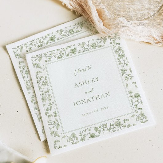 Elegante Sage Chinoiserie bruiloft Servet