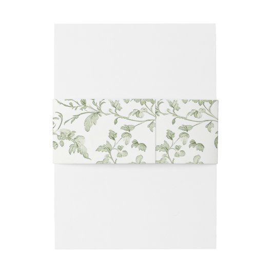 Elegante Sage Chinoiserie bruiloft Uitnodigingen Wikkel (Achterkant Voorbeeld)