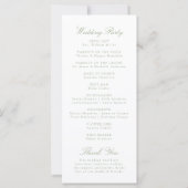 Elegante Sage Chinoiserie Crest Wedding Program (Achterkant)