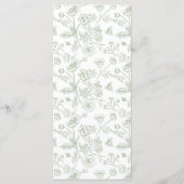 Elegante Sage Chinoiserie Victoriaans Bloemenbruil Menu (Achterkant)