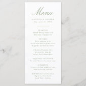 Elegante Sage Chinoiserie Victoriaans Bloemenbruil Menu (Voorkant)