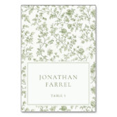Elegante Sage Chinoiserie Wedding Place Cards Kaart (Voorkant)