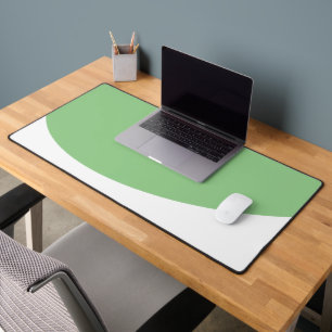 Elegante Sage Curve Stromende Witte Golf Bodemrand Bureaumat