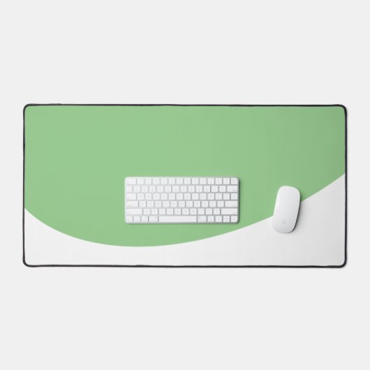 Elegante Sage Curve Stromende Witte Golf Bodemrand Bureaumat (Keyboard & Muis)