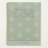 Elegante Sage  Floral Lotus Bright as Stars Planner (Voorkant)