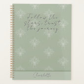 Elegante Sage  Floral Lotus Volg de Sterren Planner (Voorkant)
