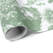 Elegante Sage Franse Chateau Toile Cadeaupapier (Rol Hoek)