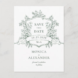 Elegante Sage Franse Tuin Bruiloft Save the Date Briefkaart