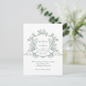 Elegante Sage Franse Tuin Bruiloft Save the Date Briefkaart (Staand voorkant)