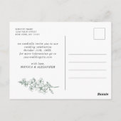 Elegante Sage Franse Tuin Bruiloft Save the Date Briefkaart (Achterkant)