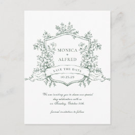 Elegante Sage Franse Tuin Bruiloft Save the Date Briefkaart