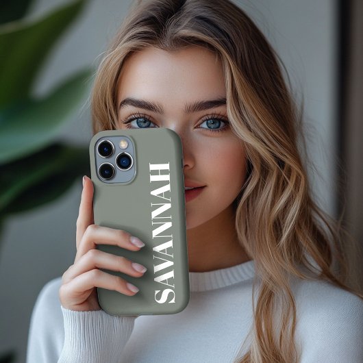Elegante Sage gepersonaliseerde naam eenvoudig Case-Mate iPhone Case