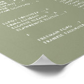 Elegante Sage Green Alfabetische zithoek Poster (Hoek)