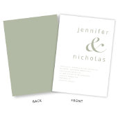 Elegante Sage Green Ampersand Wedding Kaart