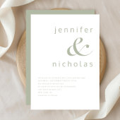 Elegante Sage Green Ampersand Wedding Kaart