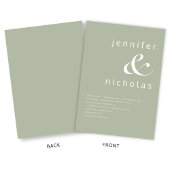 Elegante Sage Green Ampersand Wedding Kaart