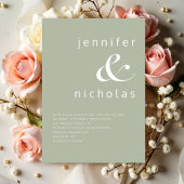 Elegante Sage Green Ampersand Wedding Kaart
