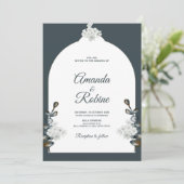 Elegante Sage Green Arch bruiloft uitnodiging (Staand voorkant)